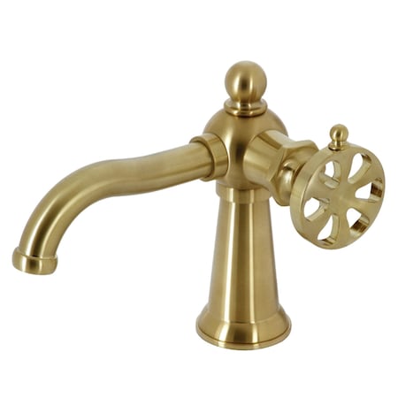 Kingston Brass KS3547RX Single-Handle Bathroom Faucet with Push Pop-Up, Brushed Brass KS3547RX